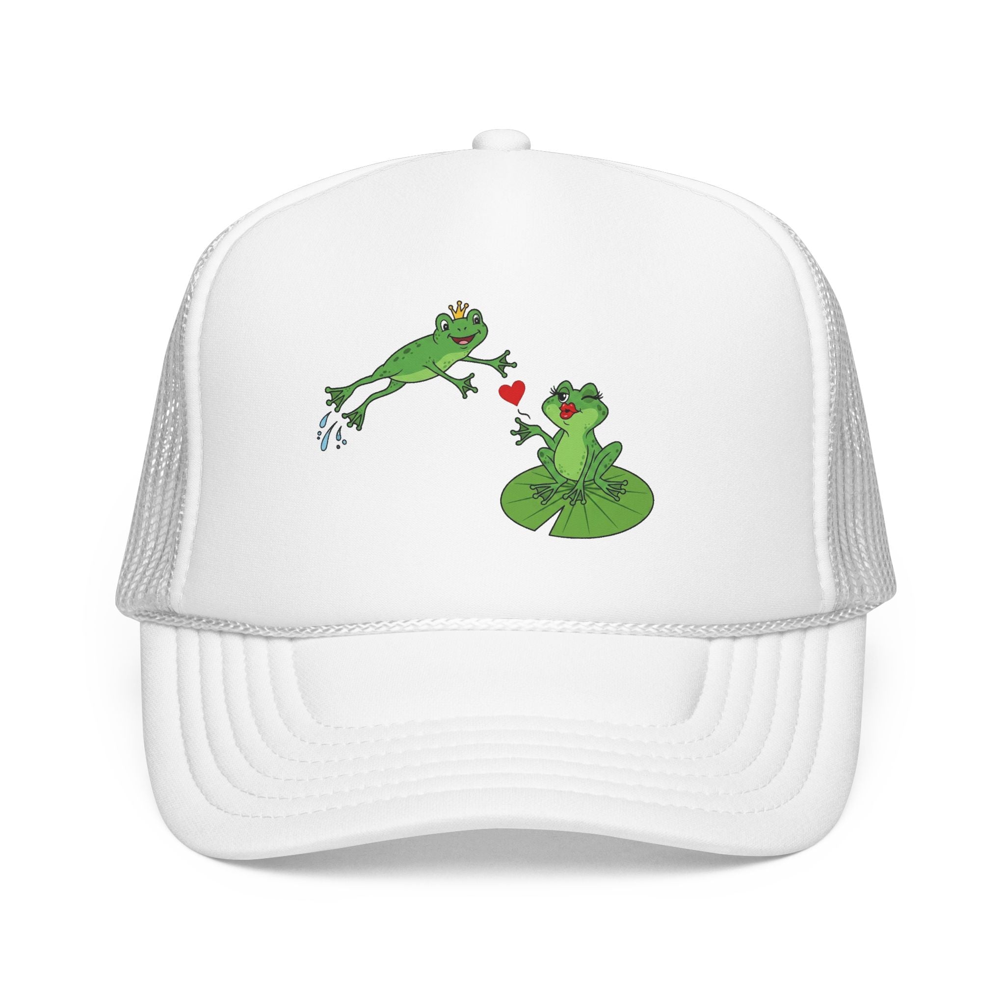 Kissing Frogs Foam Trucker Hat | Frog Prince, Lily Pad Love