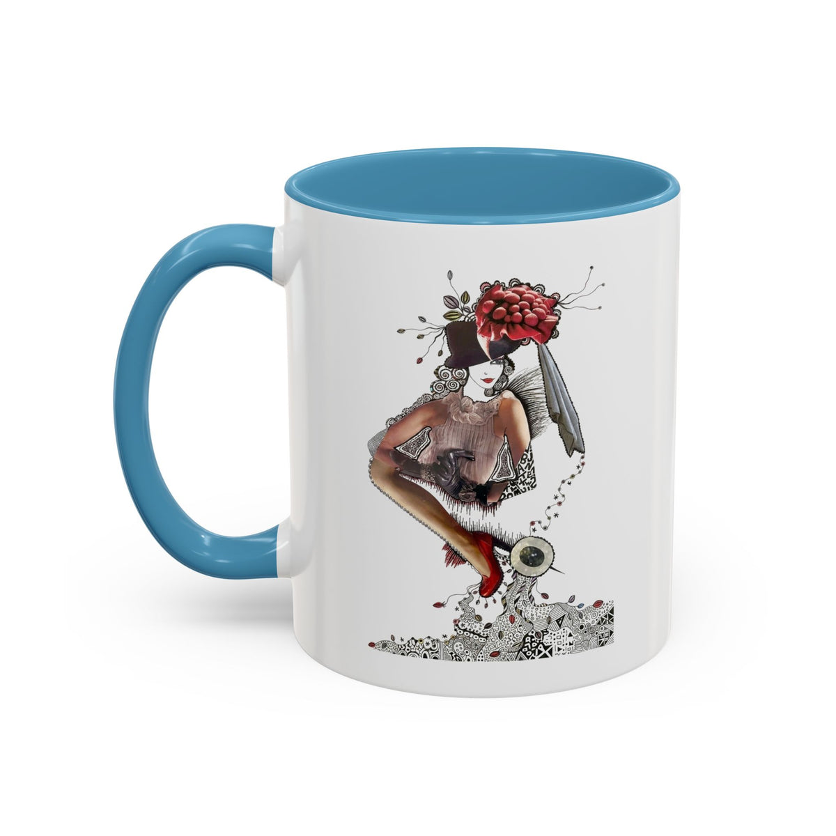 Floral Skull Pinup Mug | Accent Coffee Mug