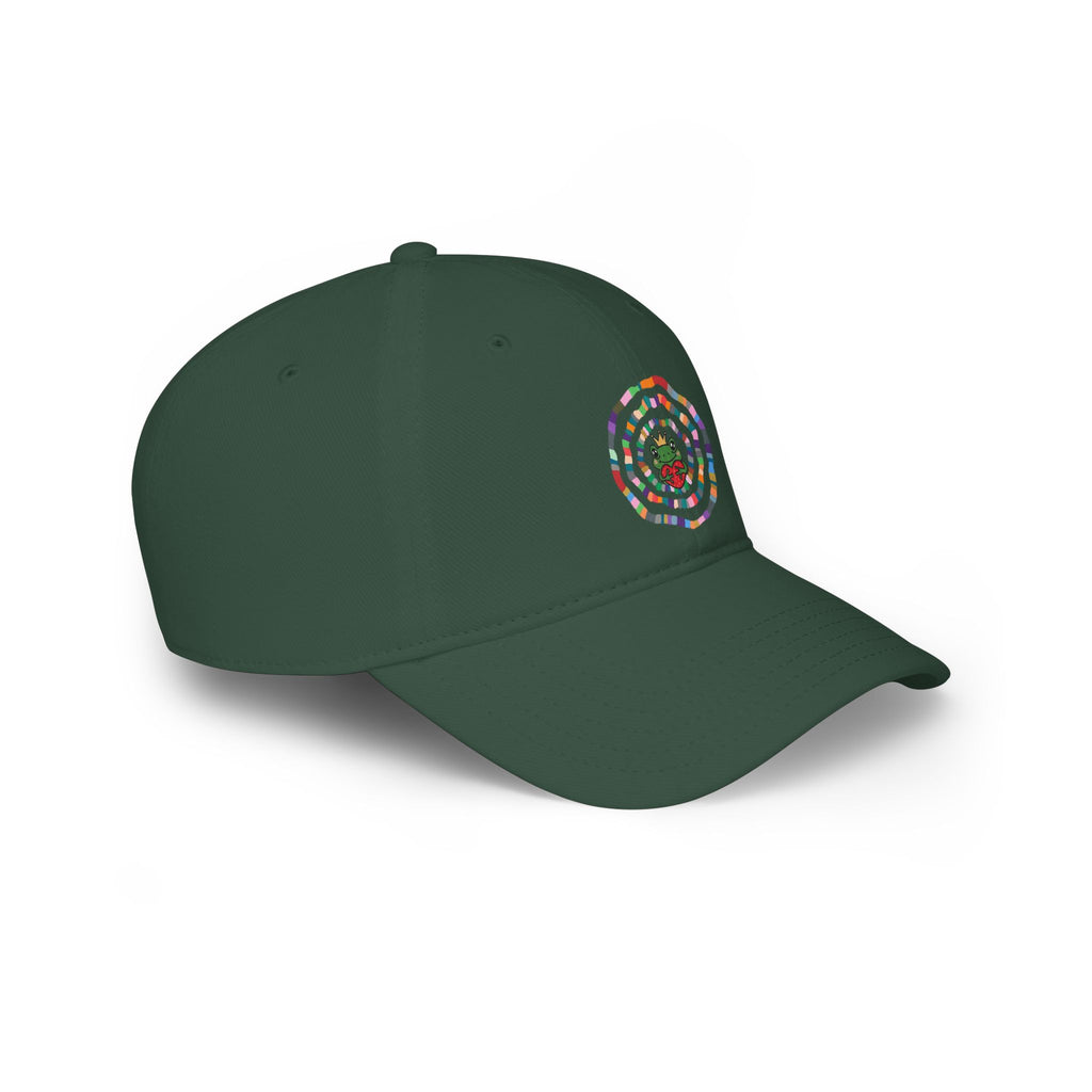 Colorful Spiral Sunflower Cap | Red Low Profile Baseball Cap