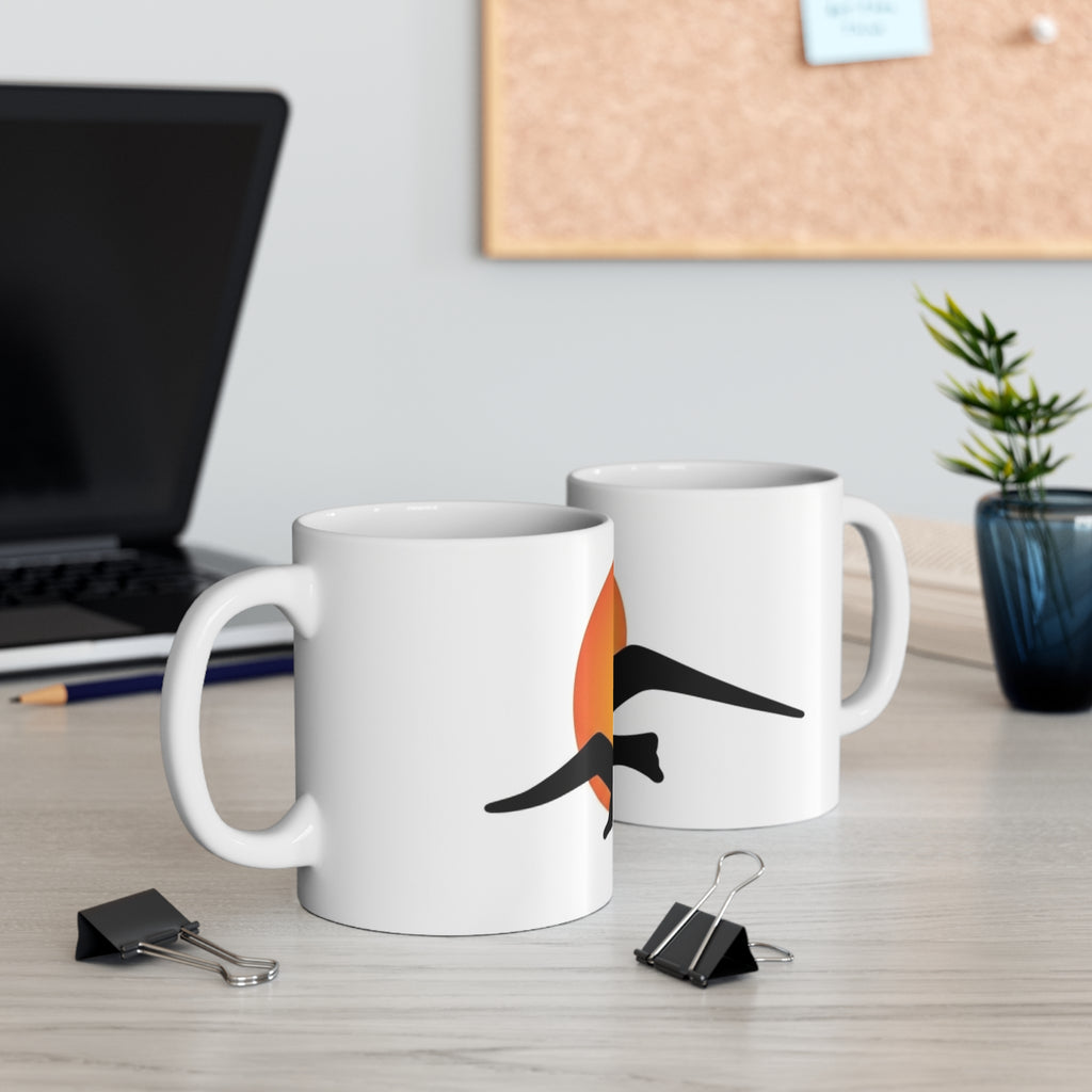 Seagull Sunset Mug | Beach Sunrise Silhouette Coffee Cup