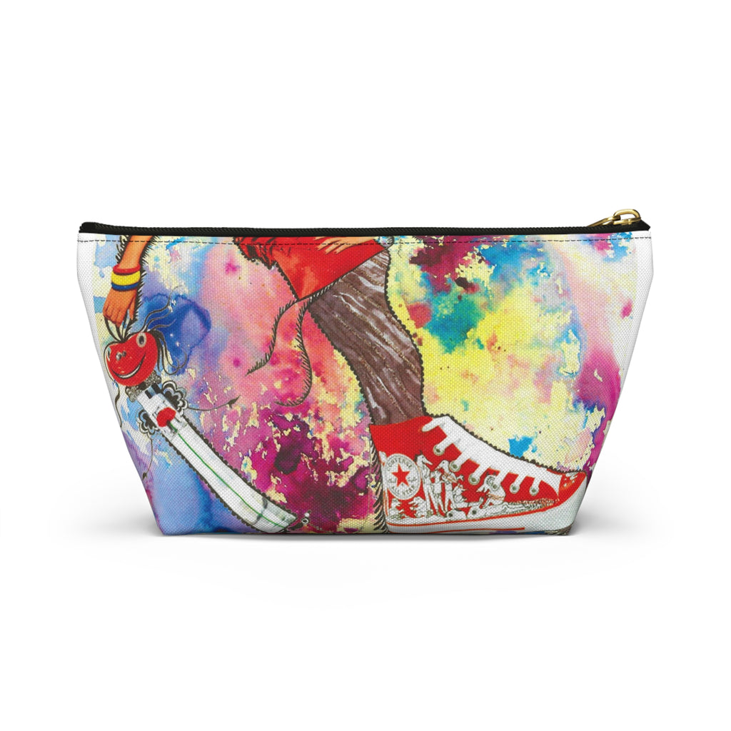Colorful Girl Illustration Accessory Pouch | T-Bottom Cosmetic Bag