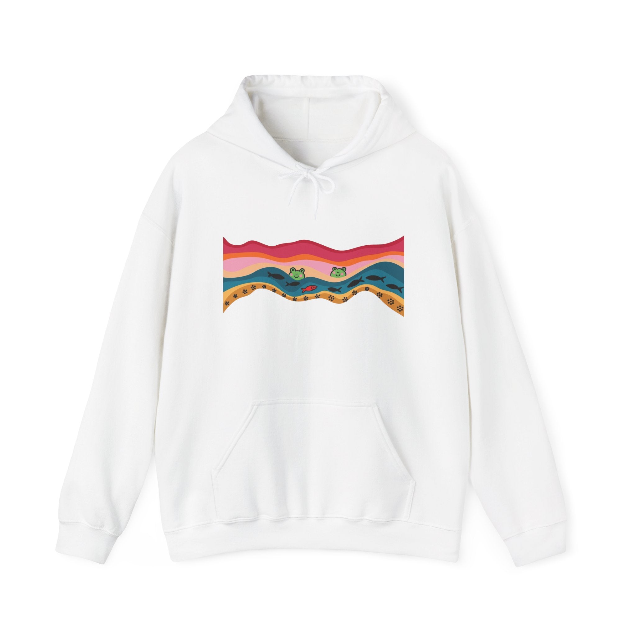 Desert Wave Hoodie — Sunset Landscape Graphic Pullover