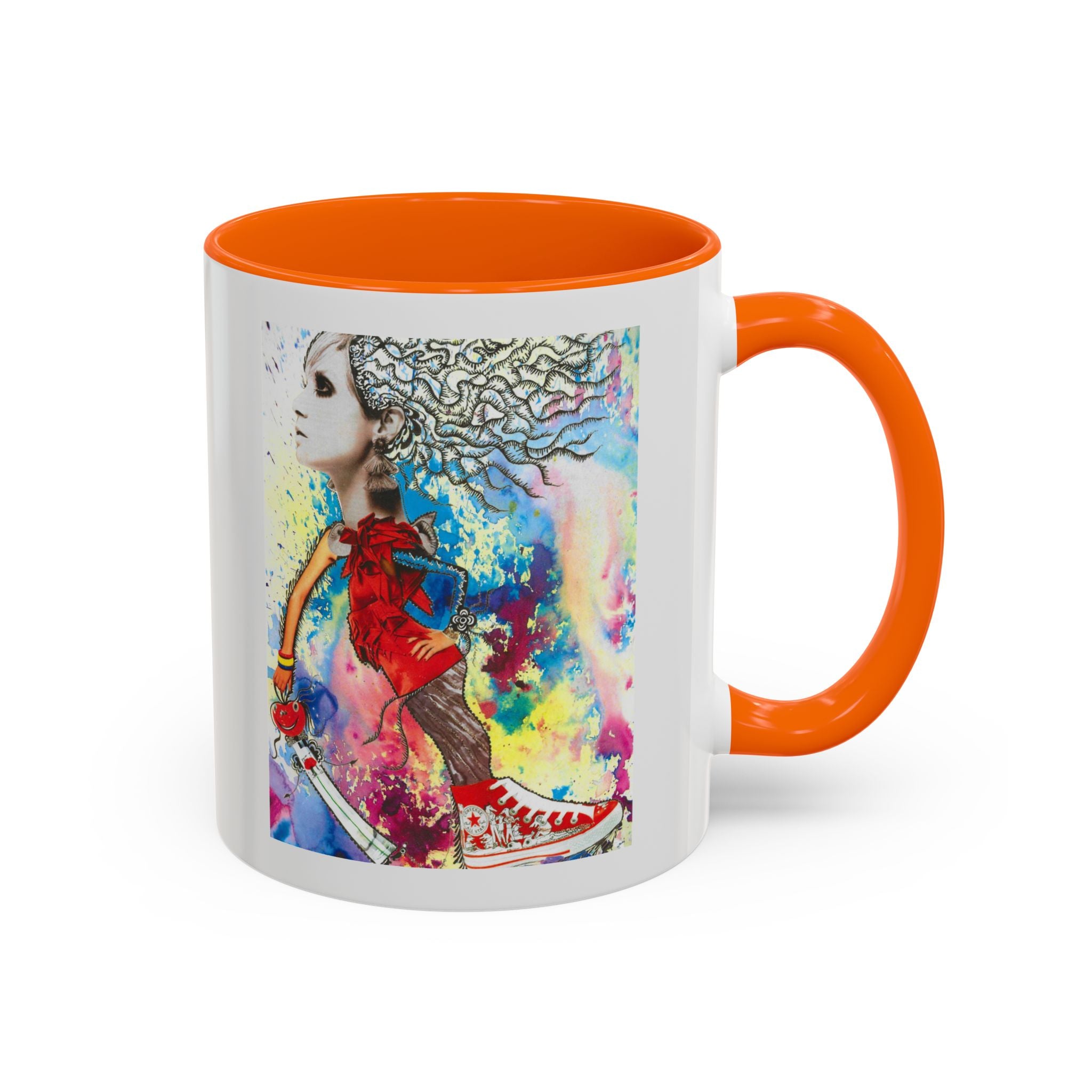 Colorful Abstract Woman Portrait Mug | Accent Coffee Mug