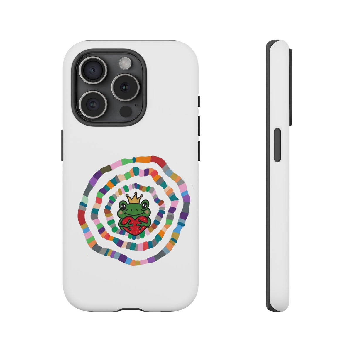 Frog Heart Spiral Tough Case | Colorful Concentric Ring Phone Case