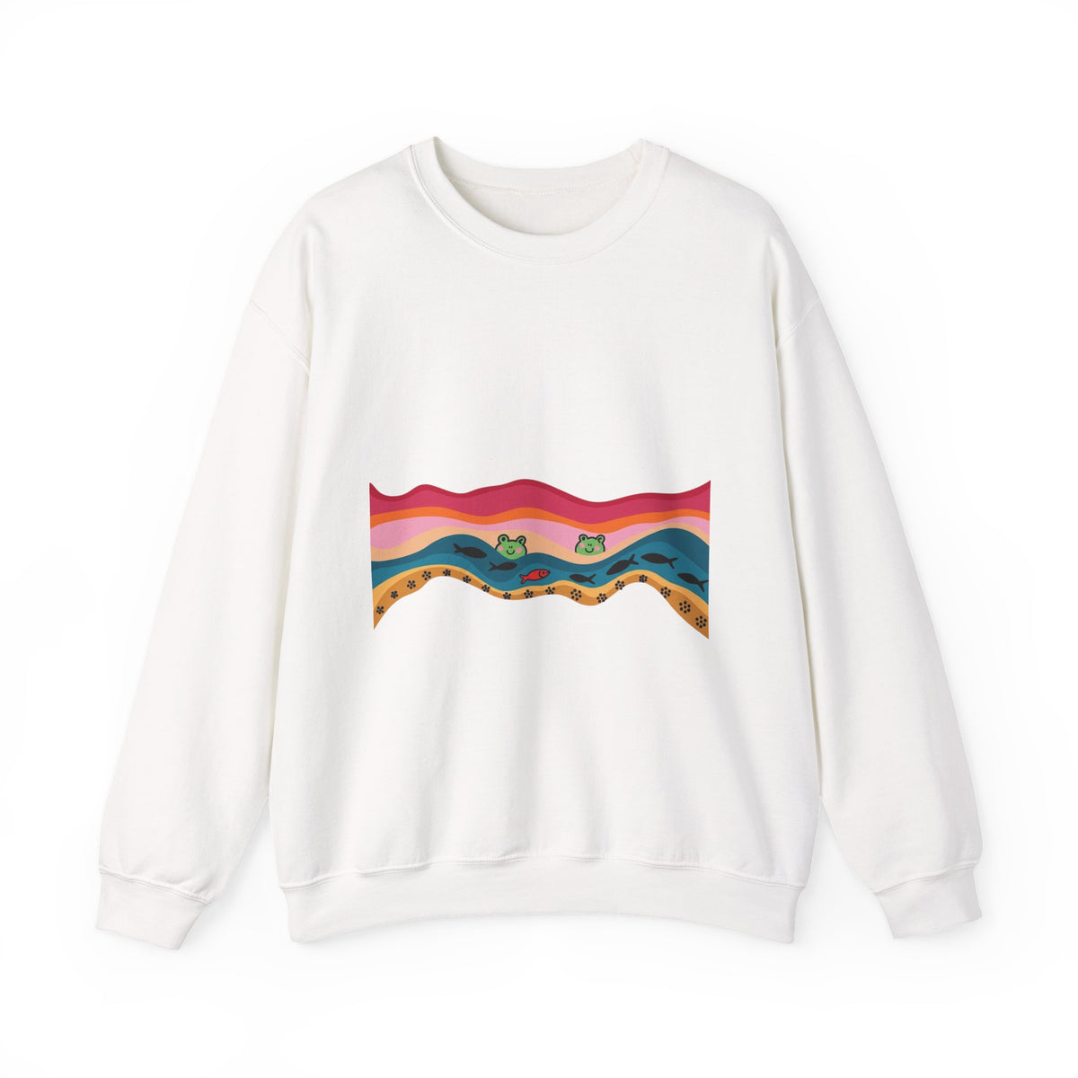 Desert Sunset Crewneck Sweatshirt — Retro Mountain & Cactus Graphic