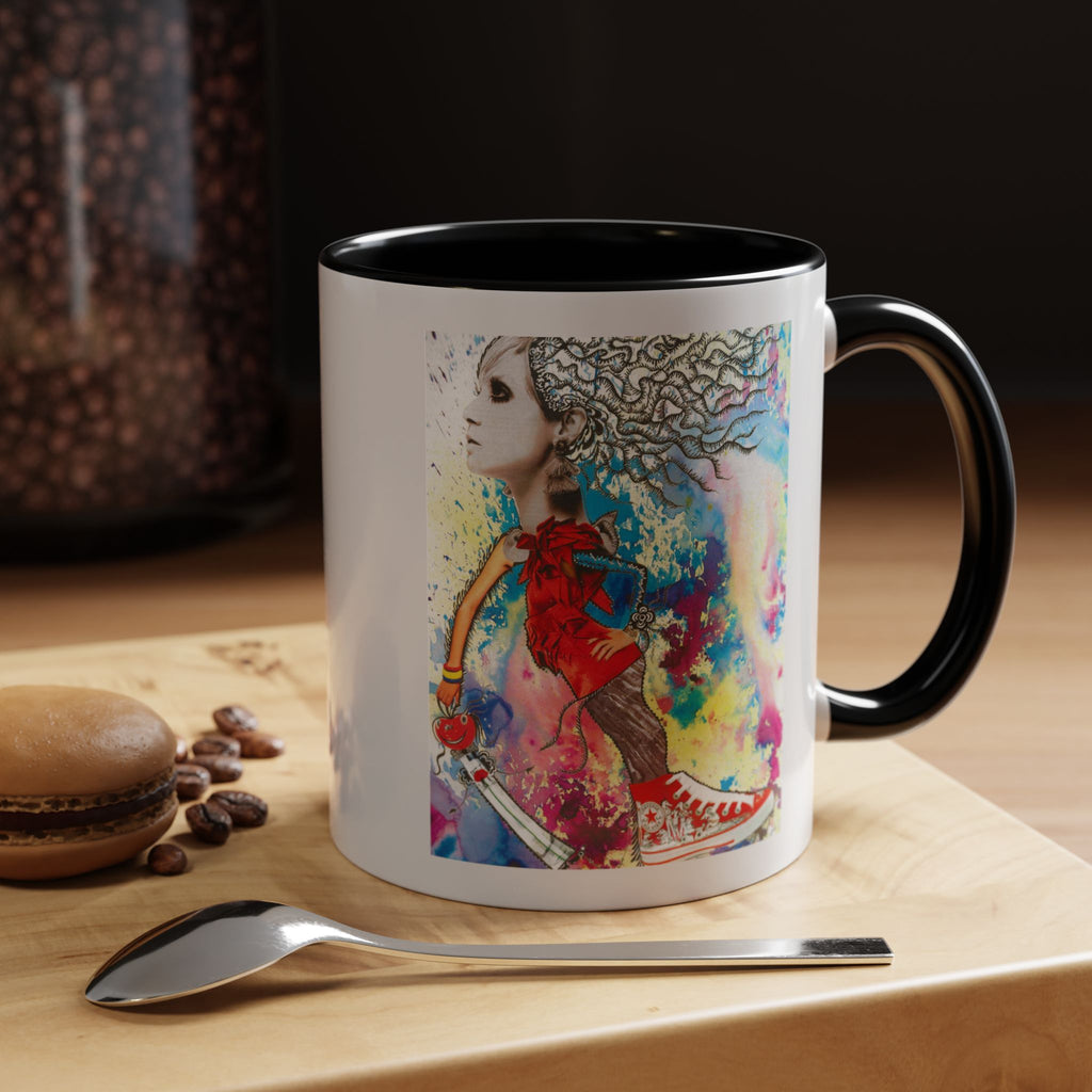 Colorful Abstract Woman Portrait Mug | Accent Coffee Mug