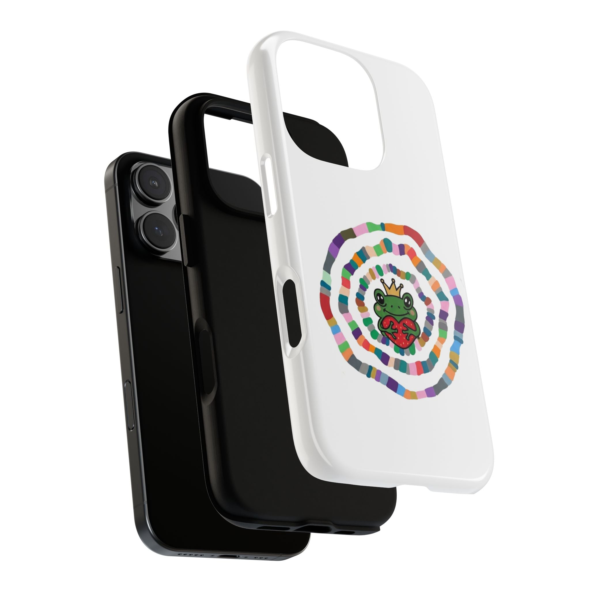 Frog Heart Spiral Tough Case | Colorful Concentric Ring Phone Case