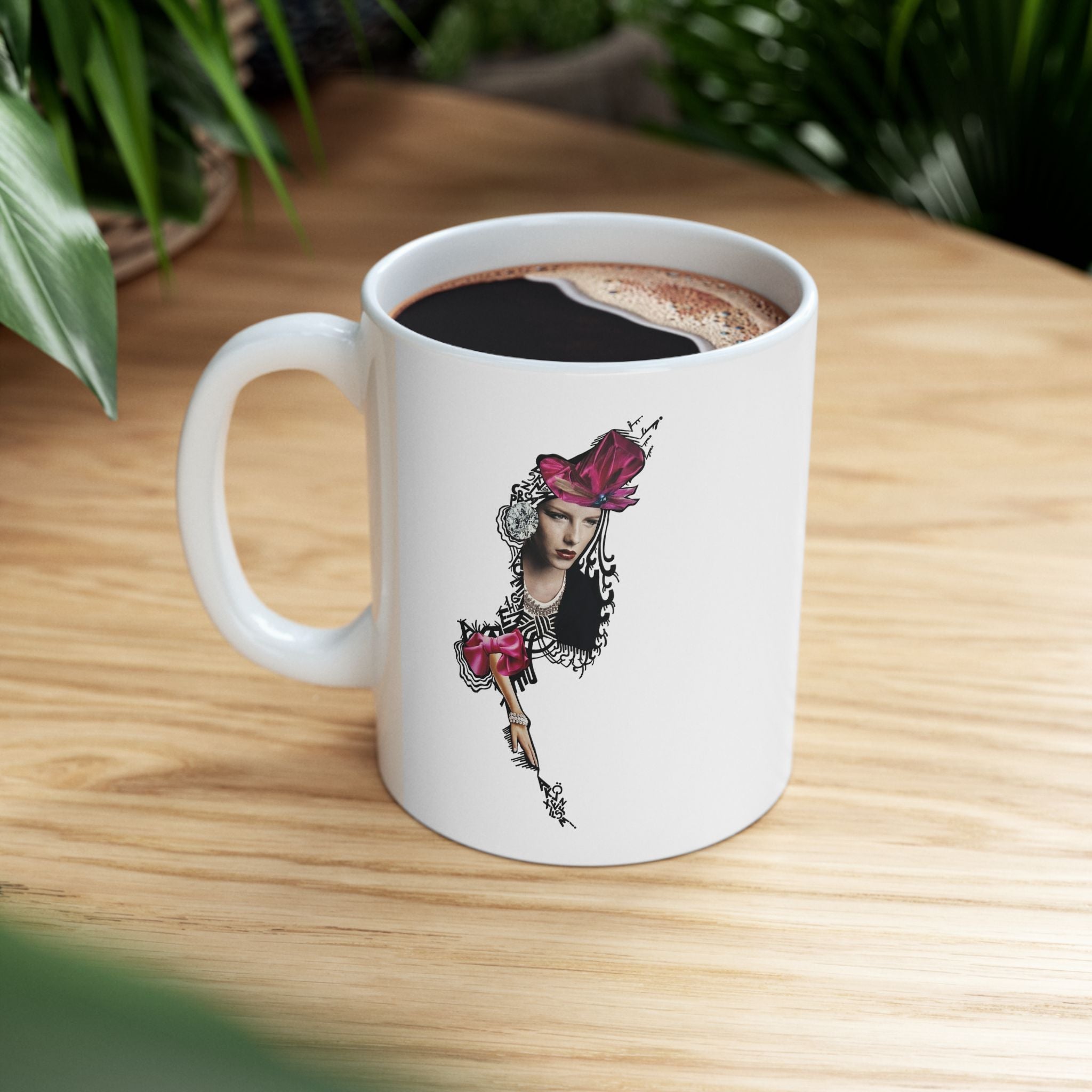 Rose Skeleton Illustration Mug | Floral Bone Anatomy Ceramic Mug