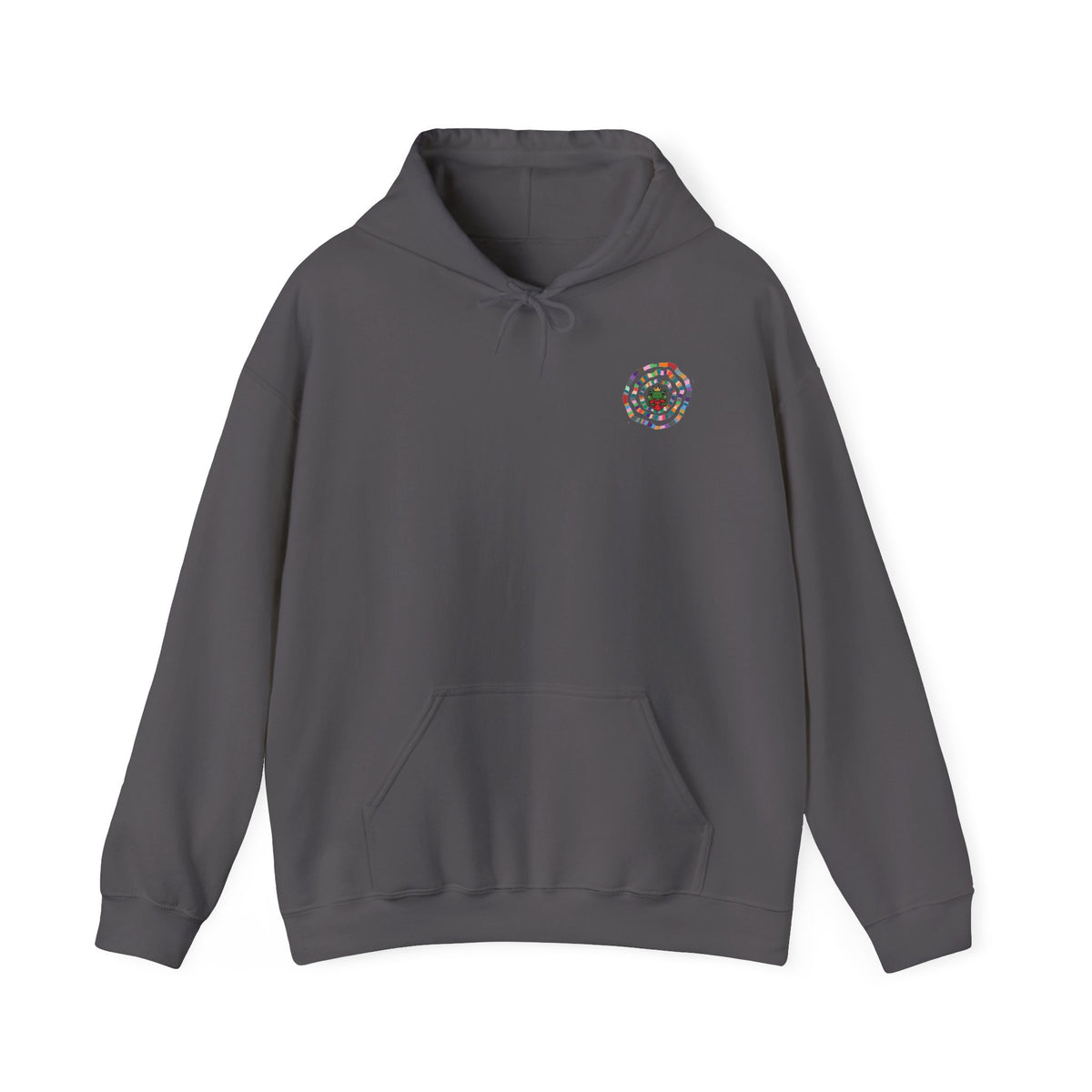 Floral Mandala Logo Hoodie | Small Chest Emblem Sweatshirt