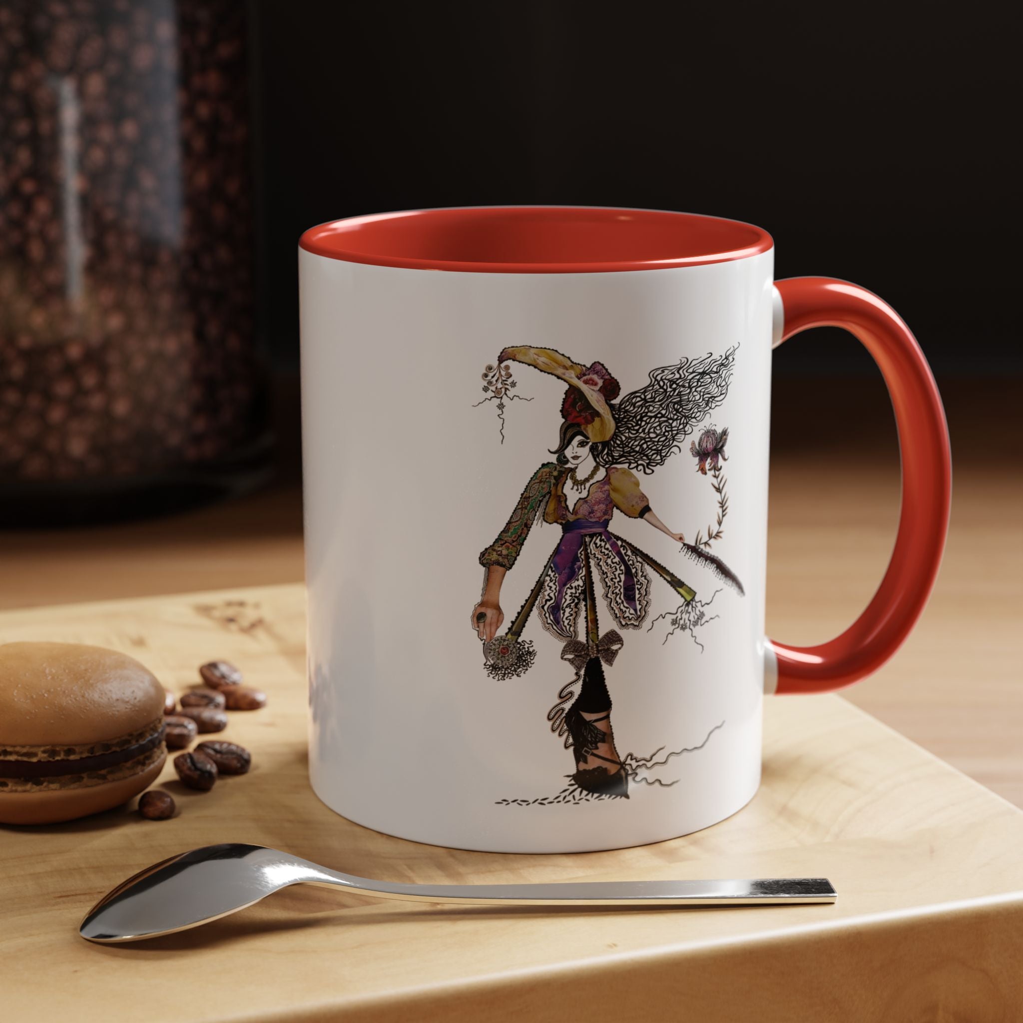 Whimsical Witch Illustration Mug | Accent Coffee Mug 11oz 15oz