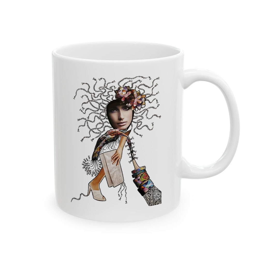 Boho Deer Illustration Mug | Ceramic Coffee Cup