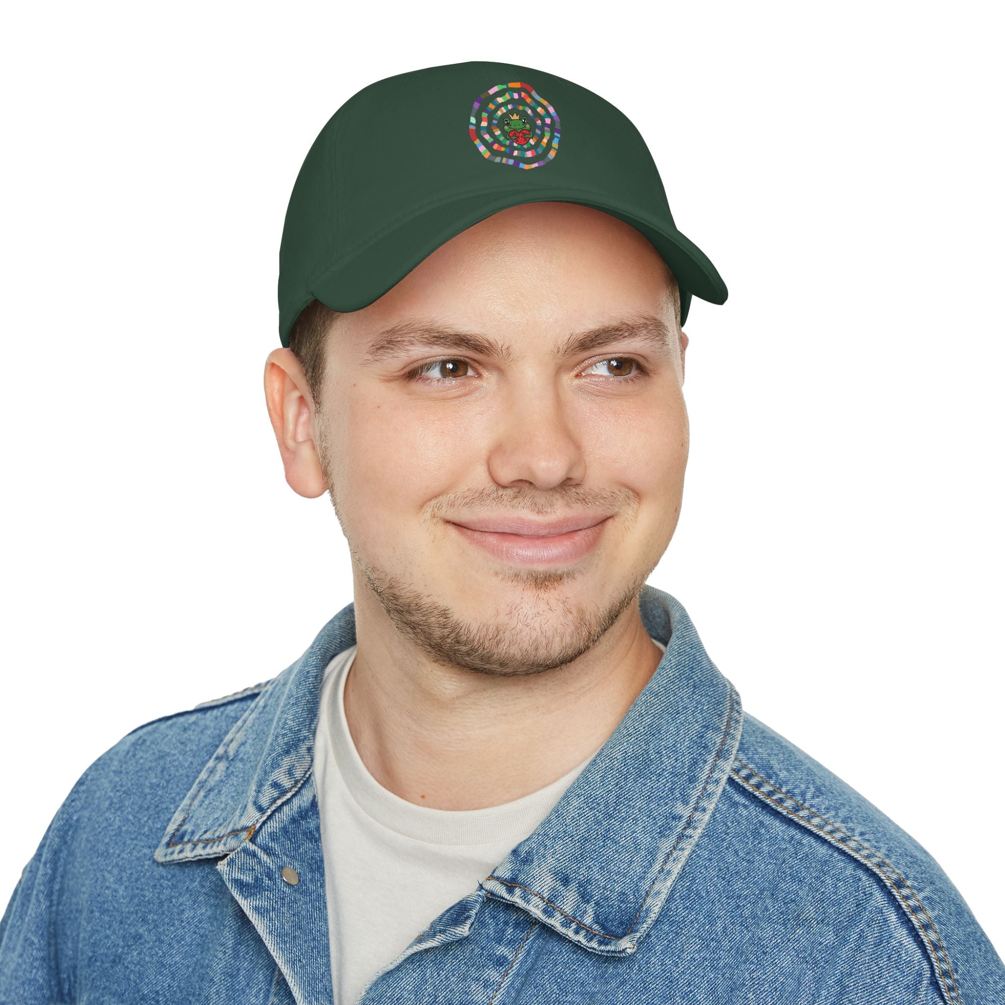 Colorful Spiral Sunflower Cap | Red Low Profile Baseball Cap