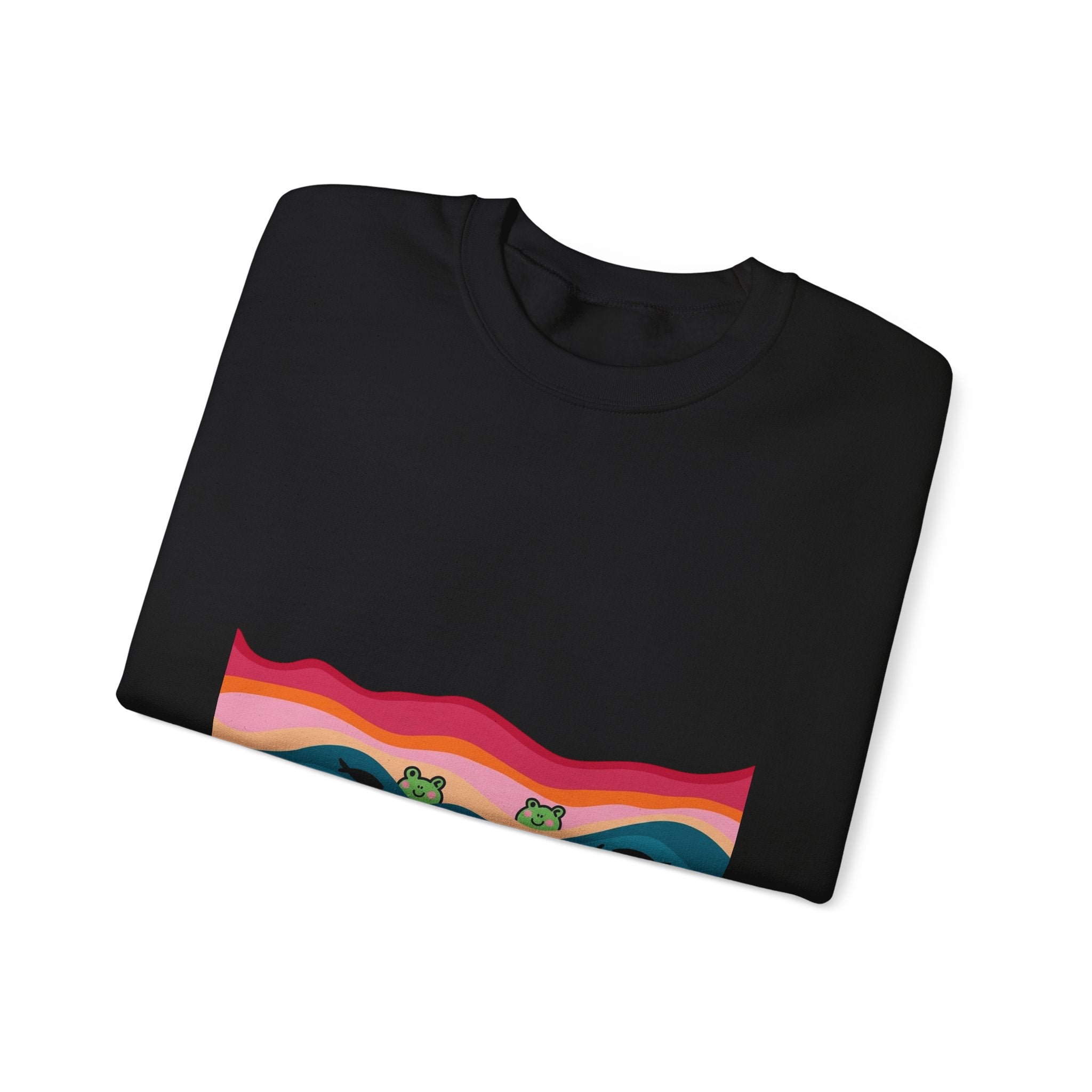 Desert Sunset Crewneck Sweatshirt — Retro Mountain & Cactus Graphic