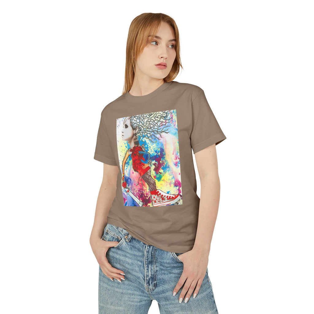Colorful Abstract Woman Portrait T-Shirt | Artistic Watercolor Tee