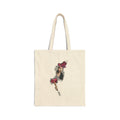 Vintage Floral Portrait Canvas Tote Bag