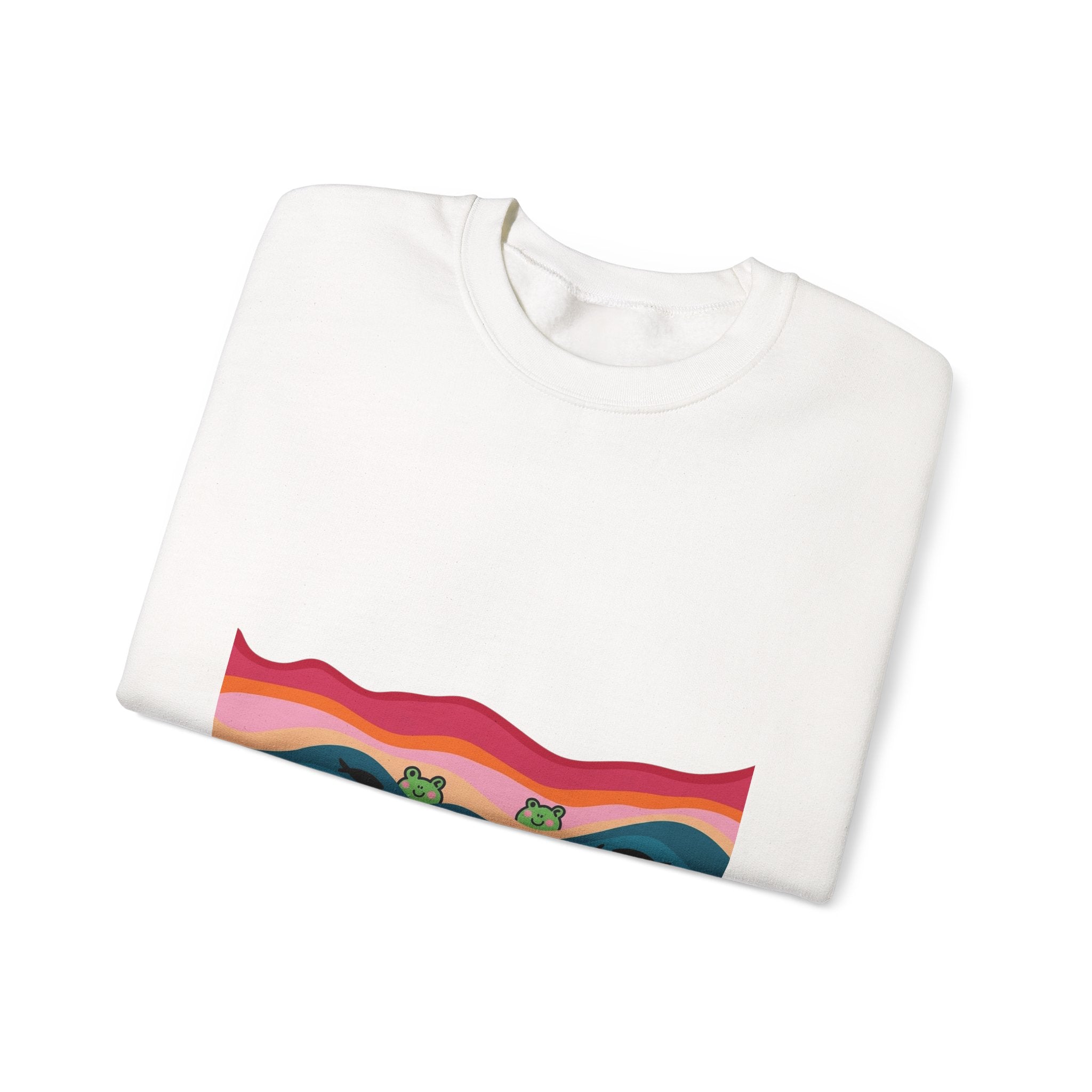 Desert Sunset Crewneck Sweatshirt — Retro Mountain & Cactus Graphic