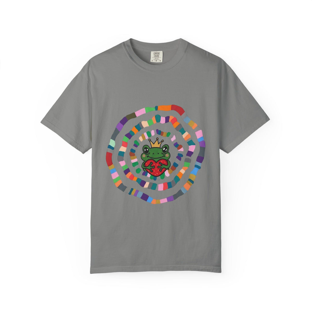 Crowned Frog Heart T-Shirt | Colorful Spiral Doodle