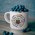 Rainbow Spiral Frog with Crown Enamel Camping Mug | Cute Frog Heart Design
