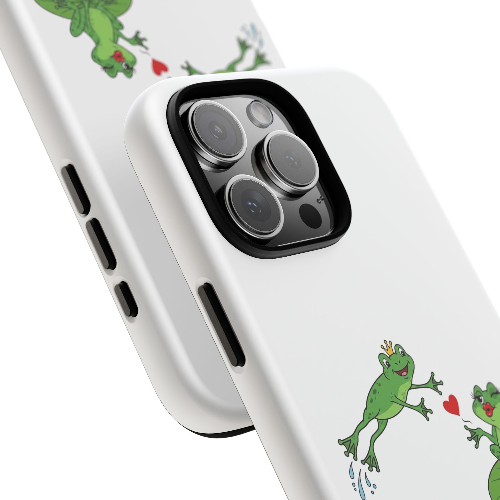 Kissing Frog Illustration Tough Phone Case | Cute Lily Pad Love Design
