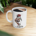Floral Deer Illustration Mug | Ceramic Coffee Cup