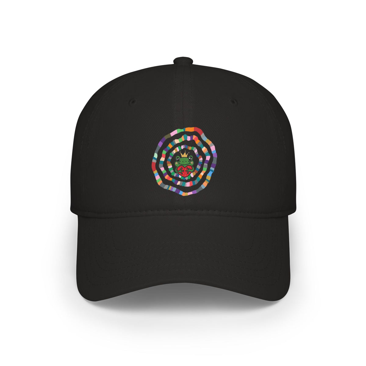 Colorful Spiral Sunflower Cap | Red Low Profile Baseball Cap