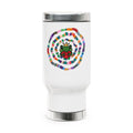 Rainbow Spiral Frog Holding Heart Travel Mug | 14oz Stainless Steel