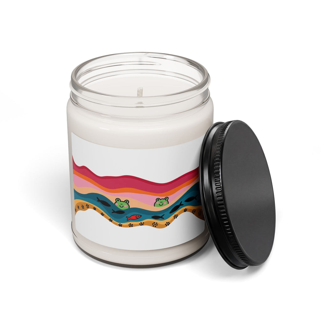 Soy Candle — Whimsical Sunset Frogs Scented Jar (9oz)