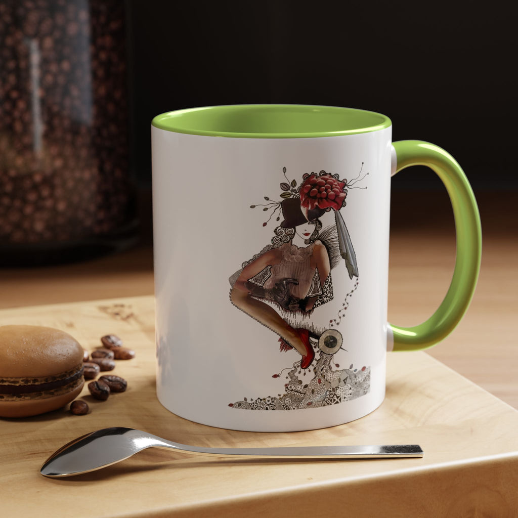 Floral Skull Pinup Mug | Accent Coffee Mug