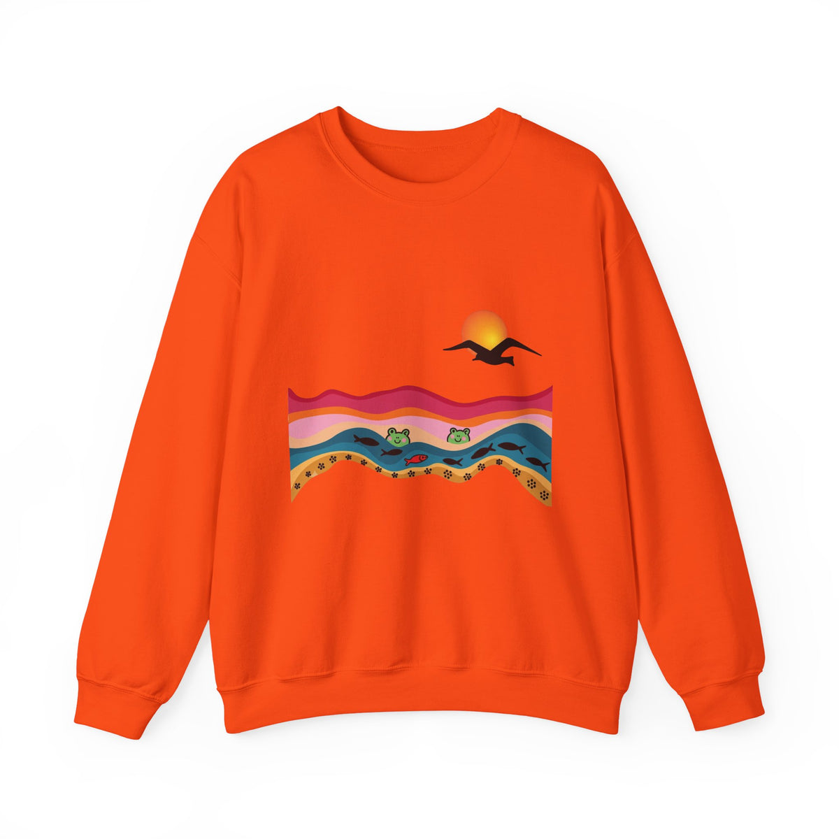 Desert Sunset Landscape Sweatshirt | Sunset Dunes with Road and Bird