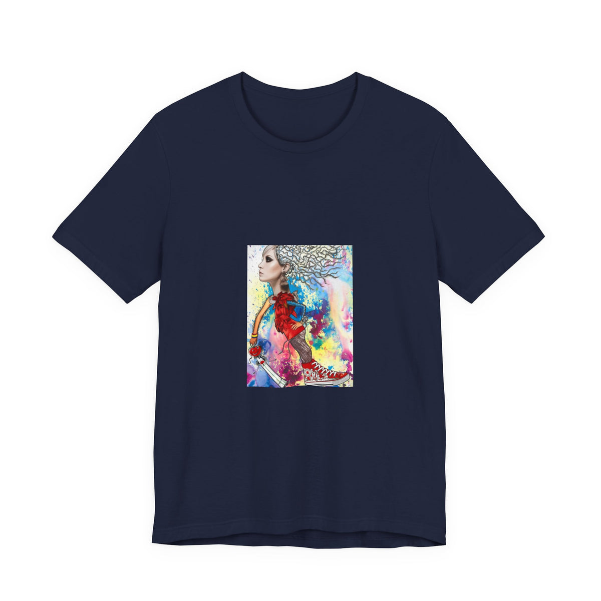 Abstract Watercolor Woman Portrait T‑Shirt