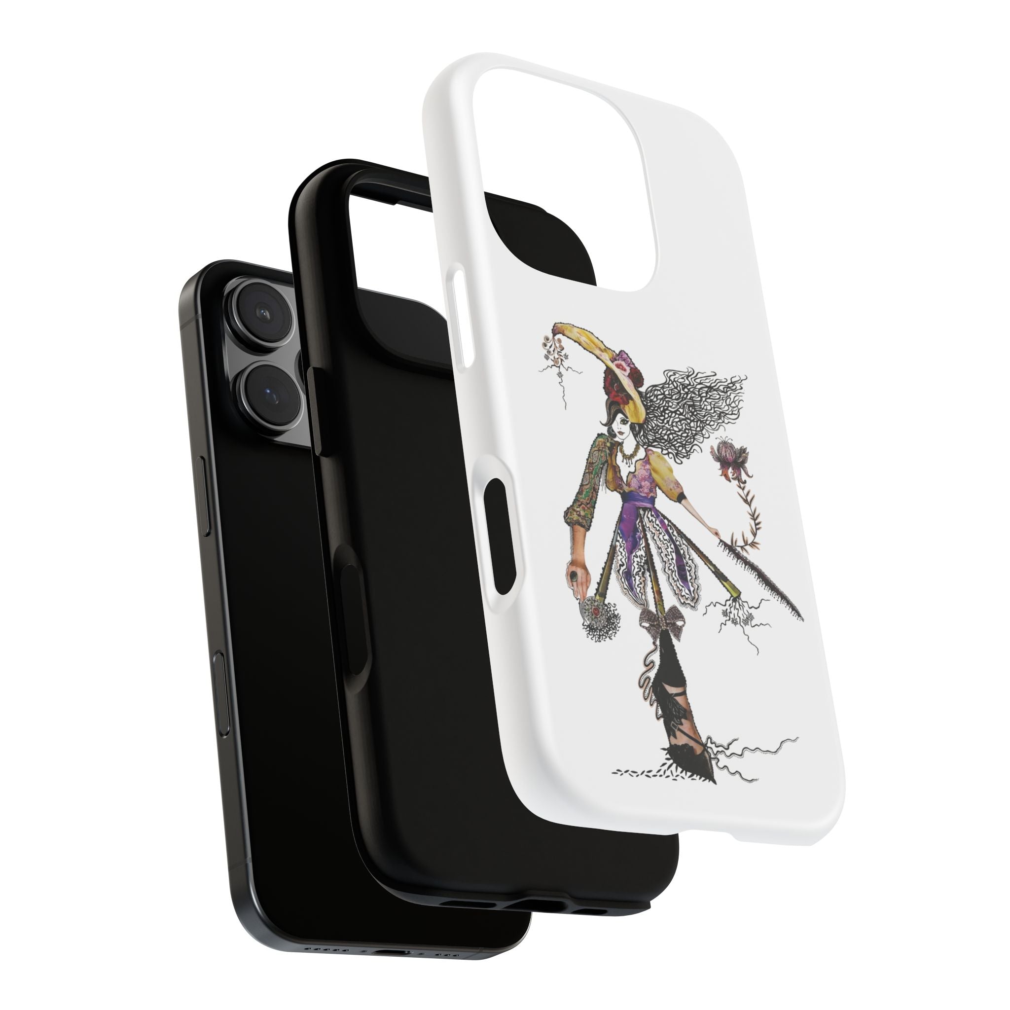 Victorian Witch Illustration Phone Case | iPhone Rugged Case