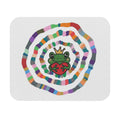 Crowned Frog Holding Heart Mouse Pad | Colorful Spiral Rectangle