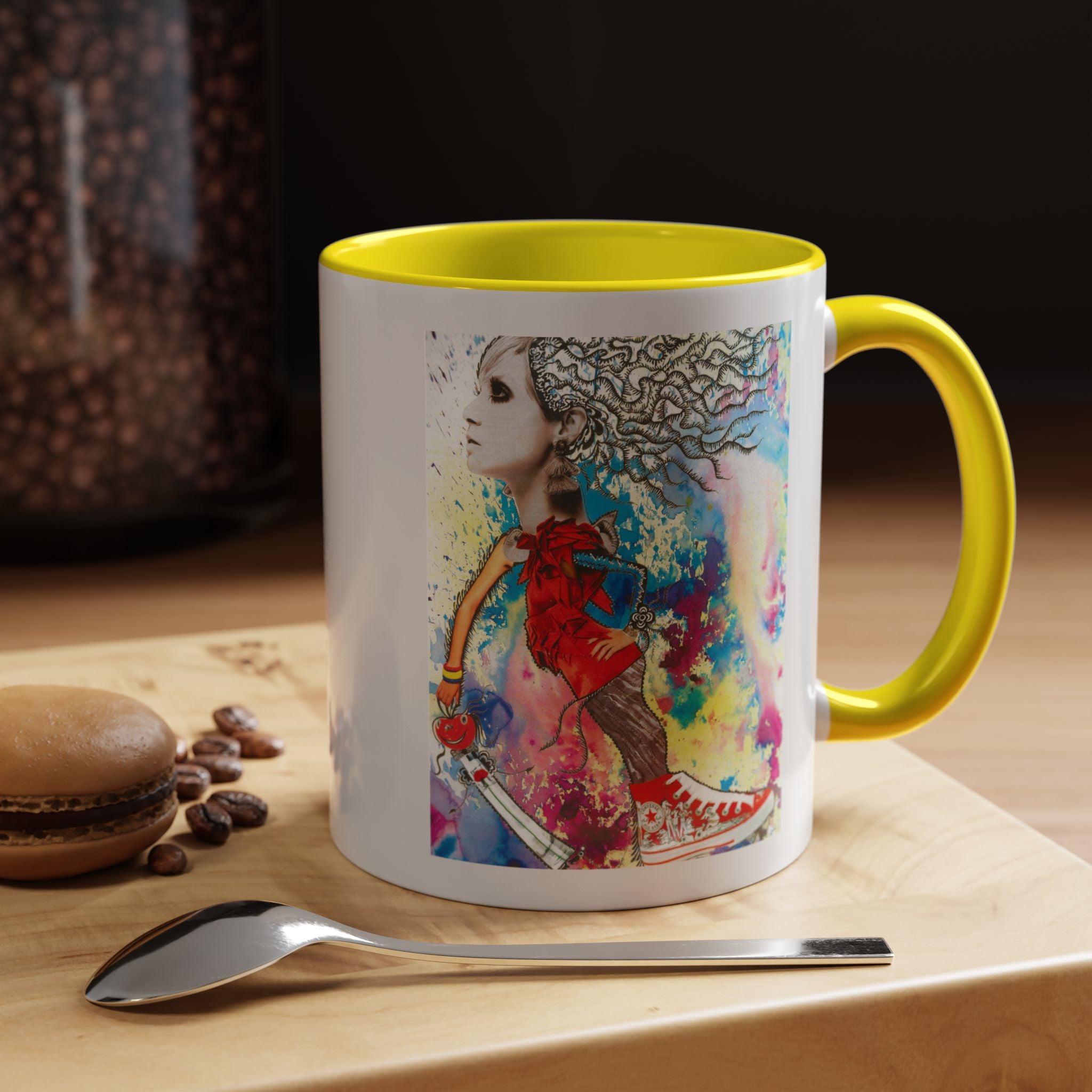 Colorful Abstract Woman Portrait Mug | Accent Coffee Mug