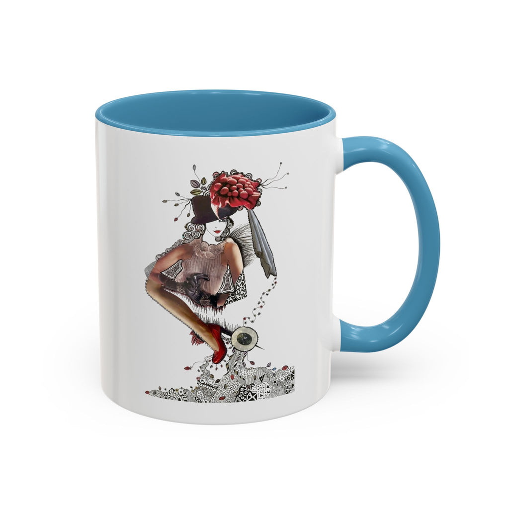 Floral Skull Pinup Mug | Accent Coffee Mug