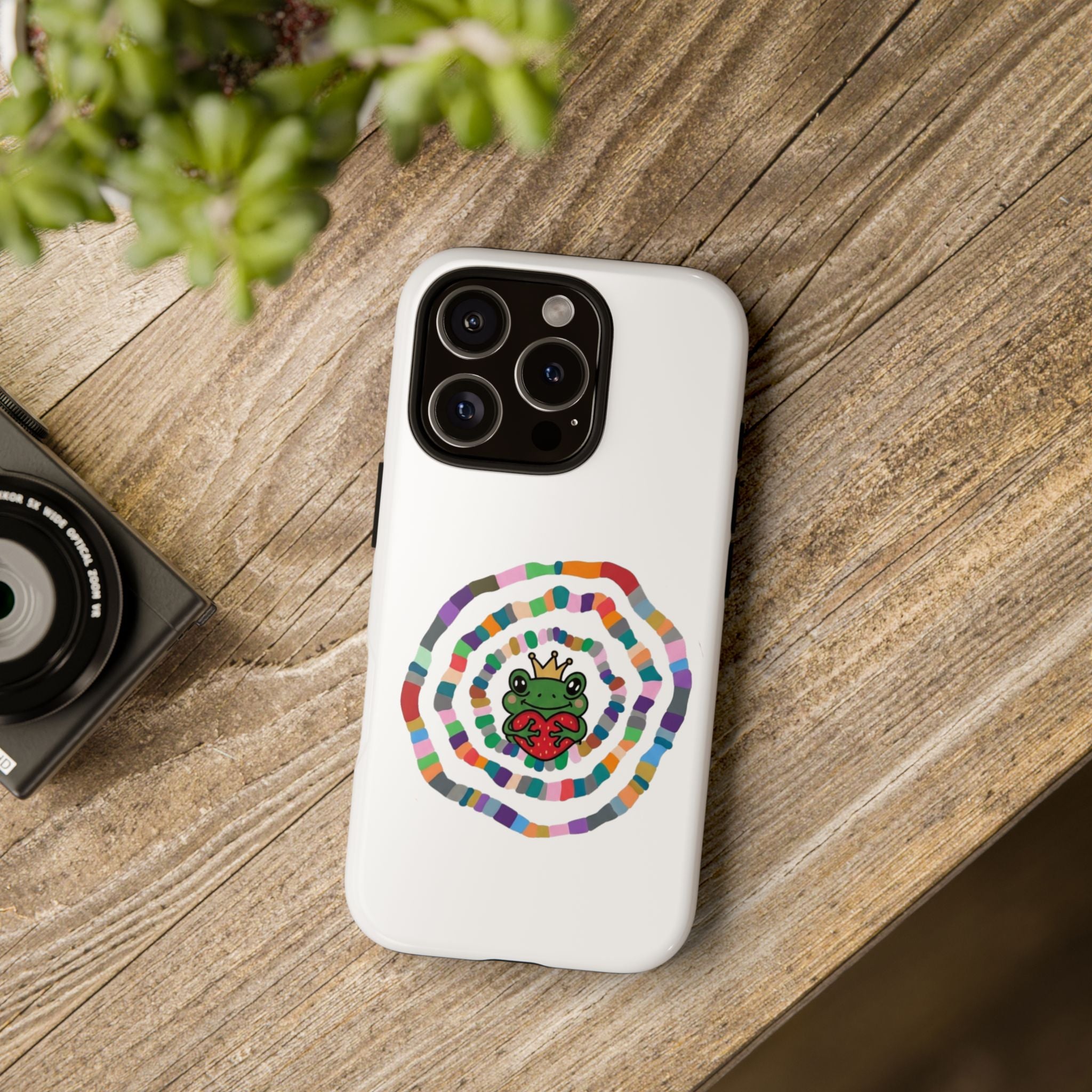 Frog Heart Spiral Tough Case | Colorful Concentric Ring Phone Case