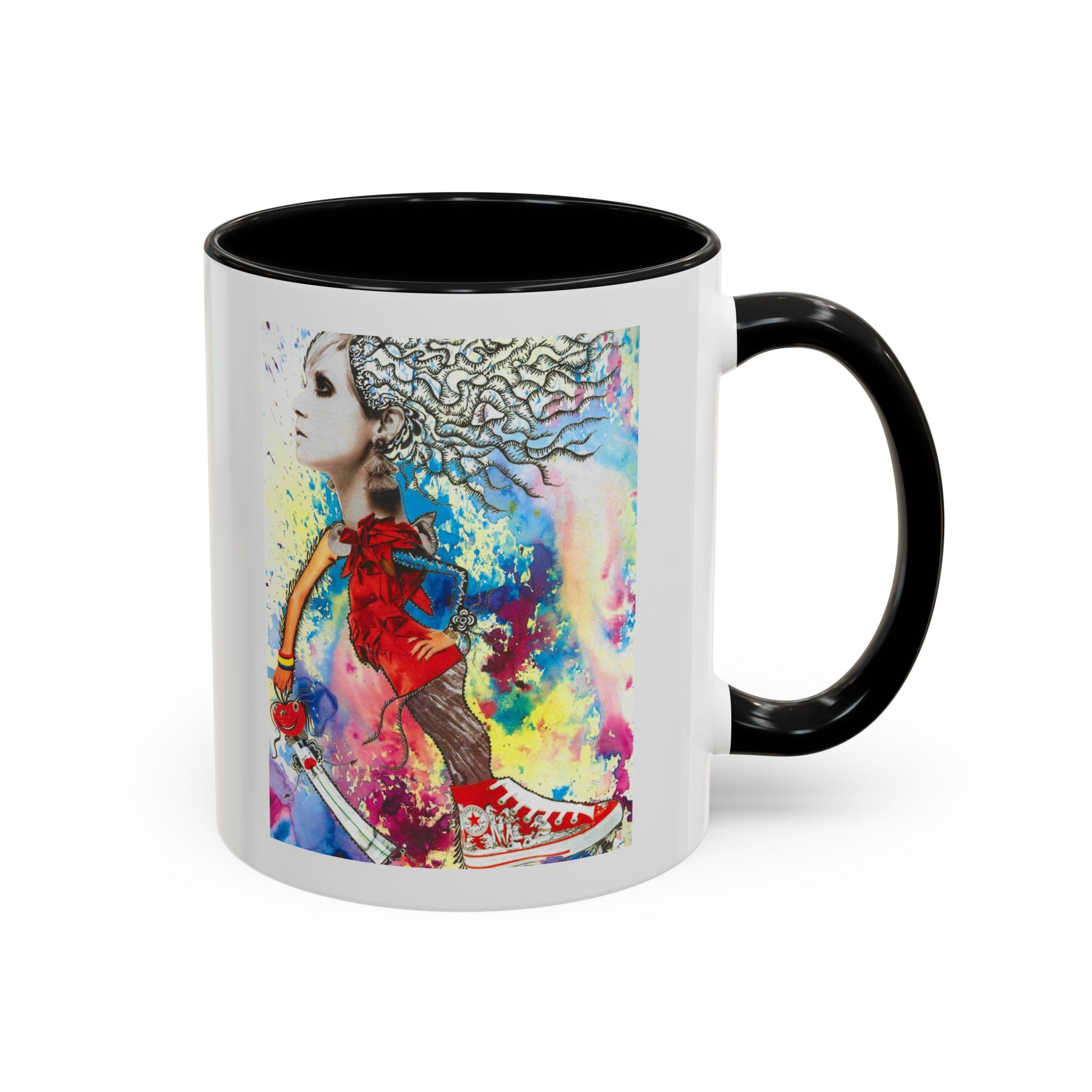 Colorful Abstract Woman Portrait Mug | Accent Coffee Mug