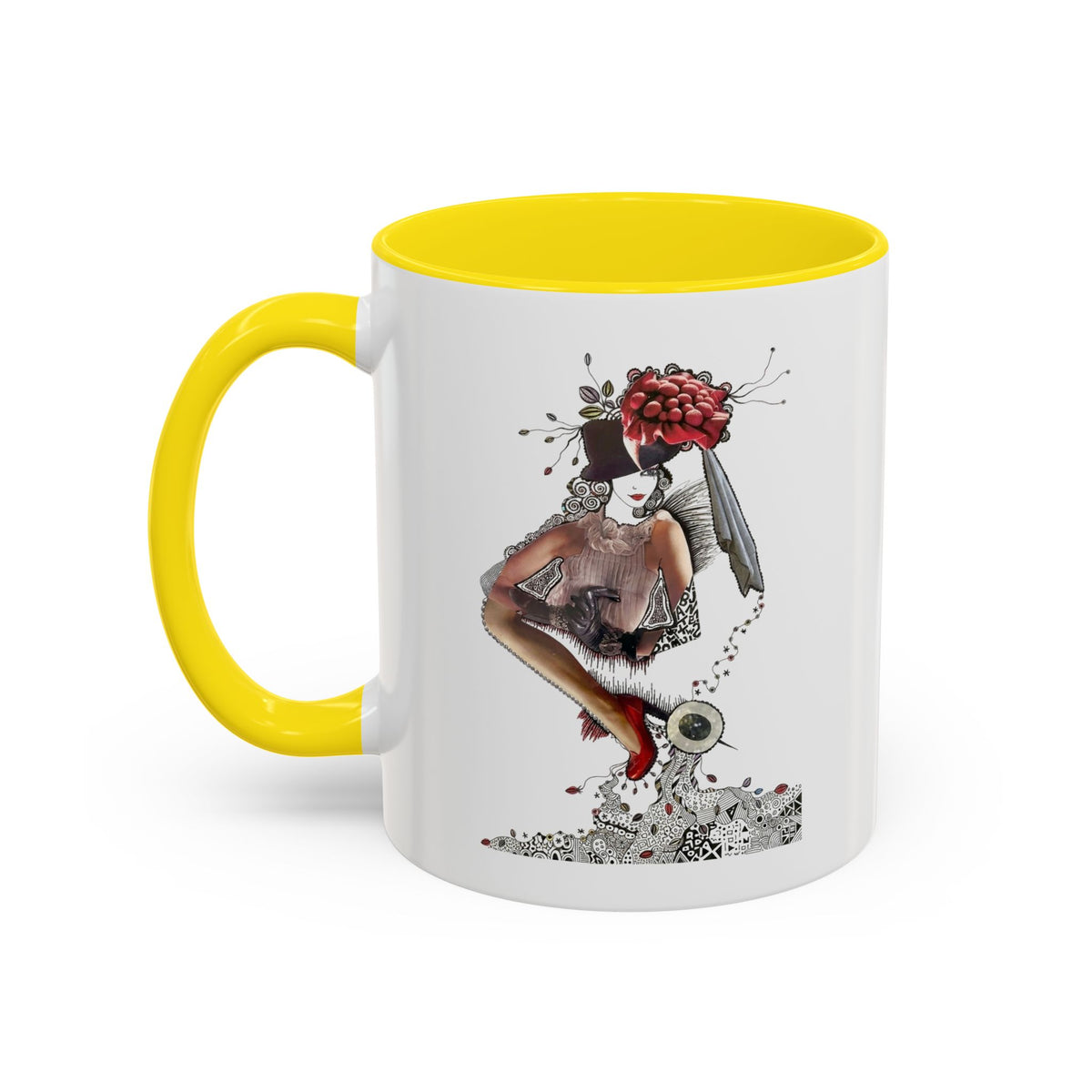 Floral Skull Pinup Mug | Accent Coffee Mug