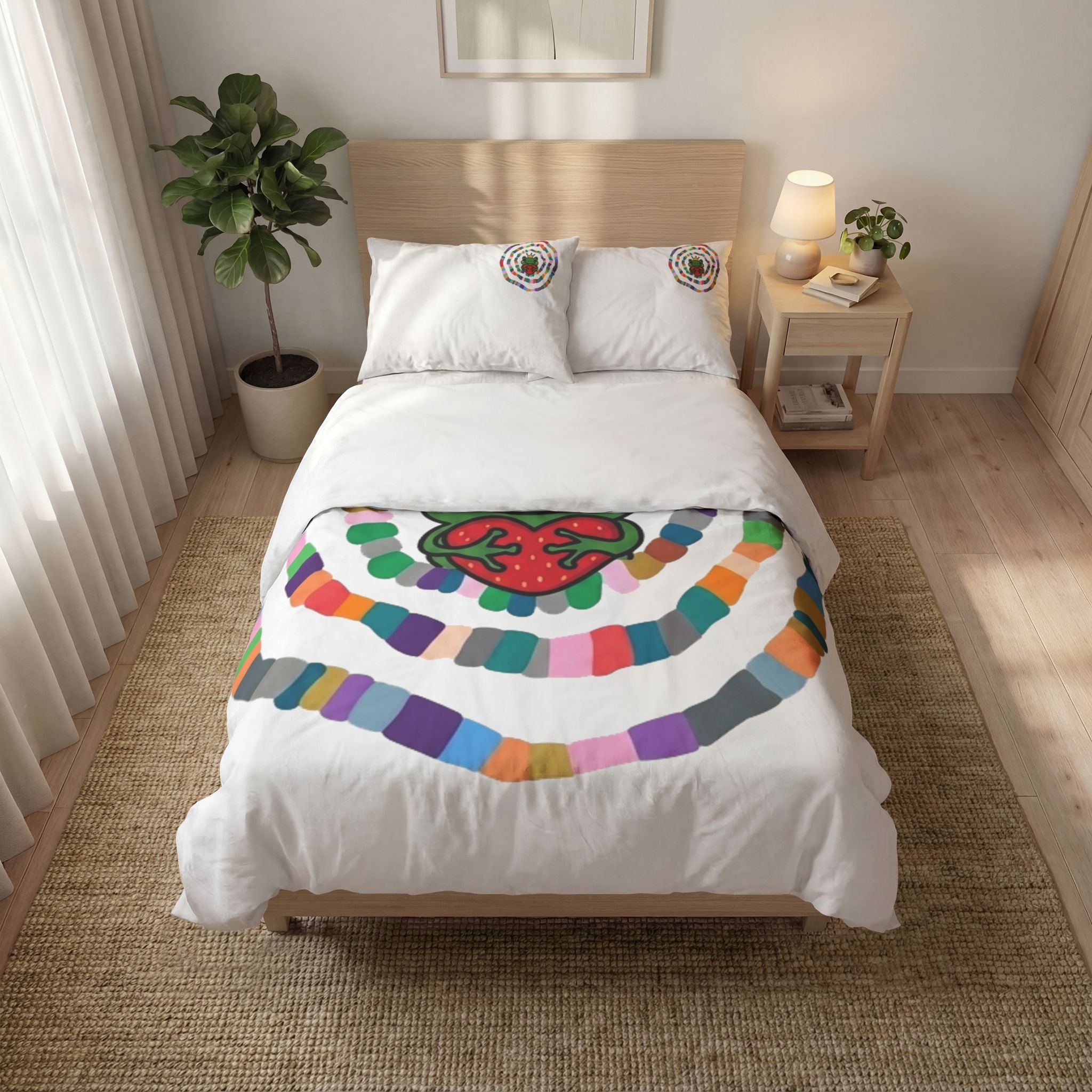 Crowned Frog Heart Duvet Cover