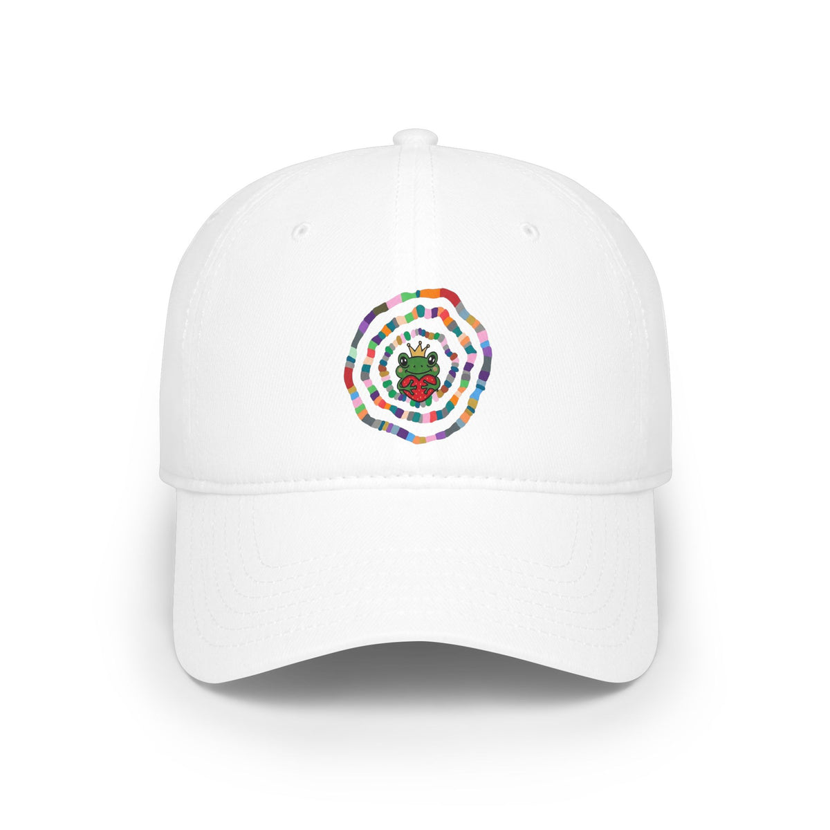 Colorful Spiral Sunflower Cap | Red Low Profile Baseball Cap