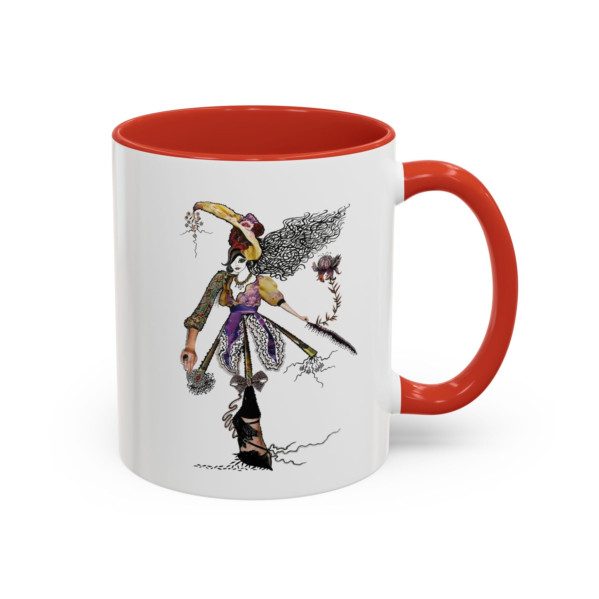 Whimsical Witch Illustration Mug | Accent Coffee Mug 11oz 15oz