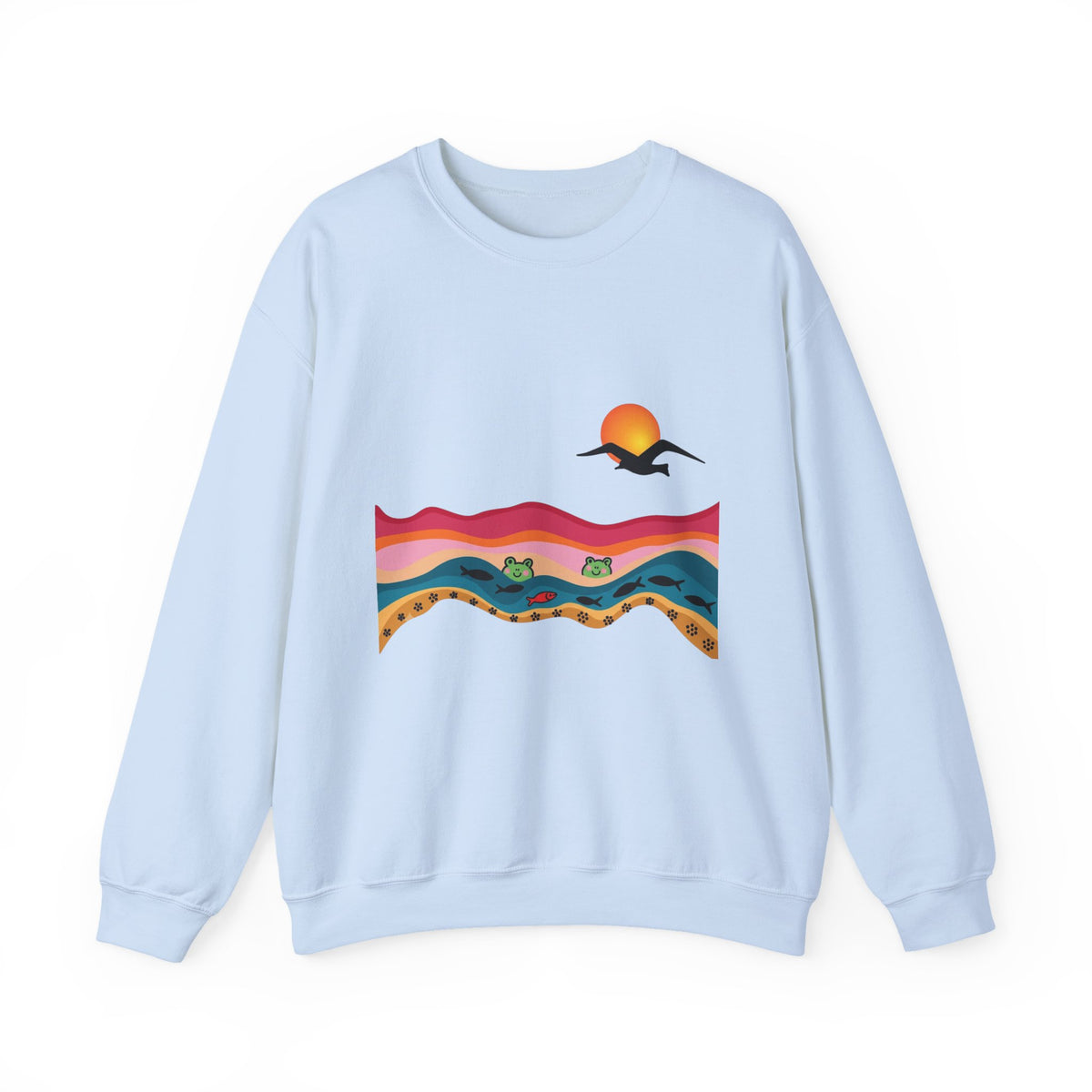 Desert Sunset Landscape Sweatshirt | Sunset Dunes with Road and Bird