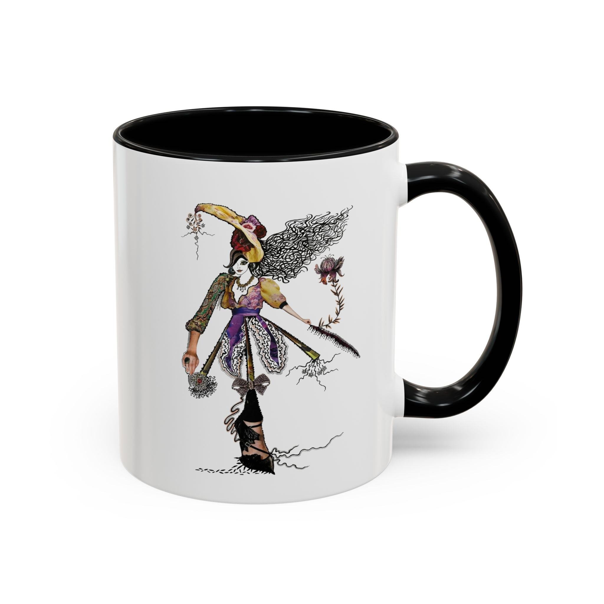Whimsical Witch Illustration Mug | Accent Coffee Mug 11oz 15oz