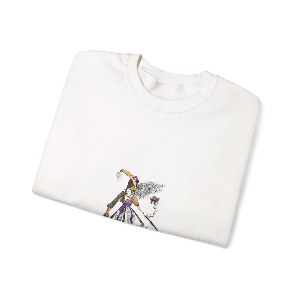 Crewneck Sweatshirt - Gothic Jester Skeleton Illustration