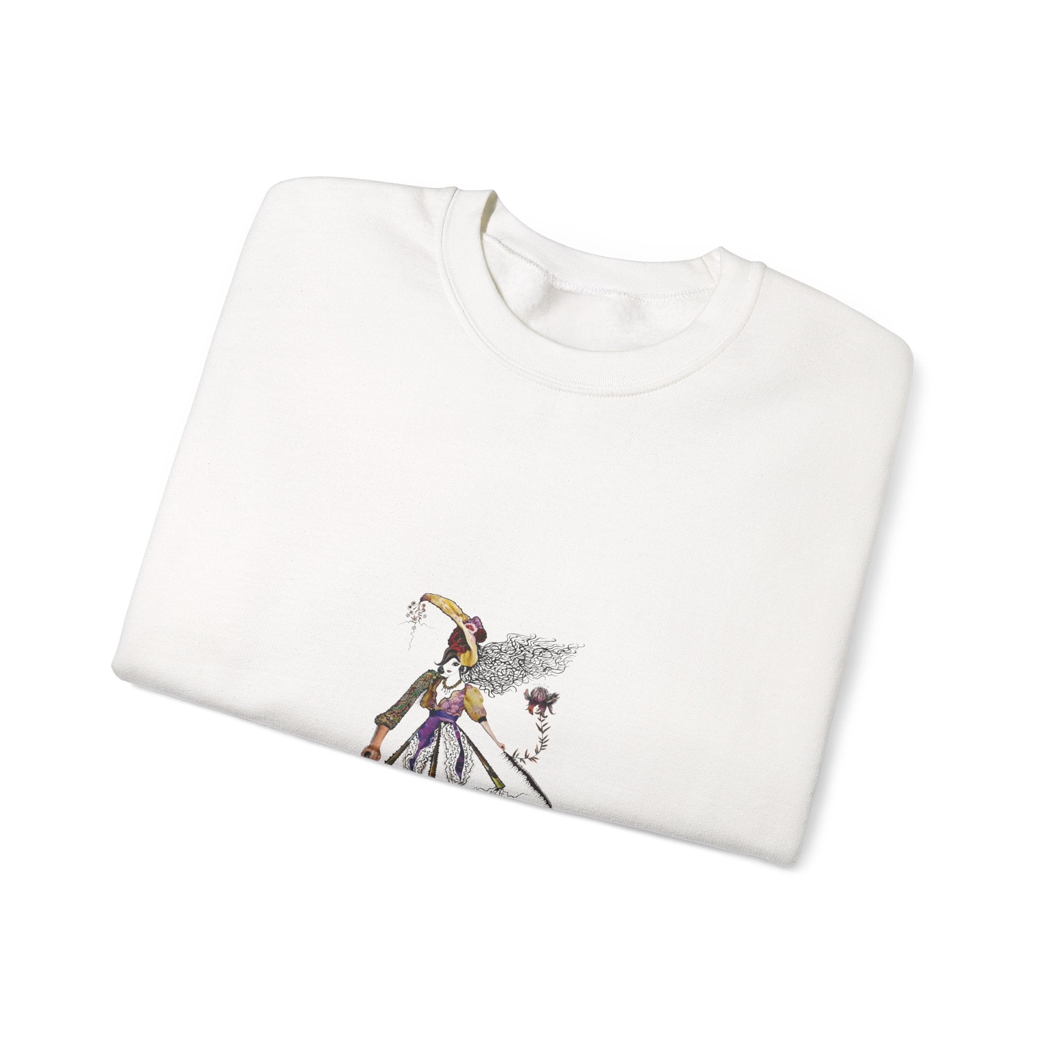 Crewneck Sweatshirt - Gothic Jester Skeleton Illustration