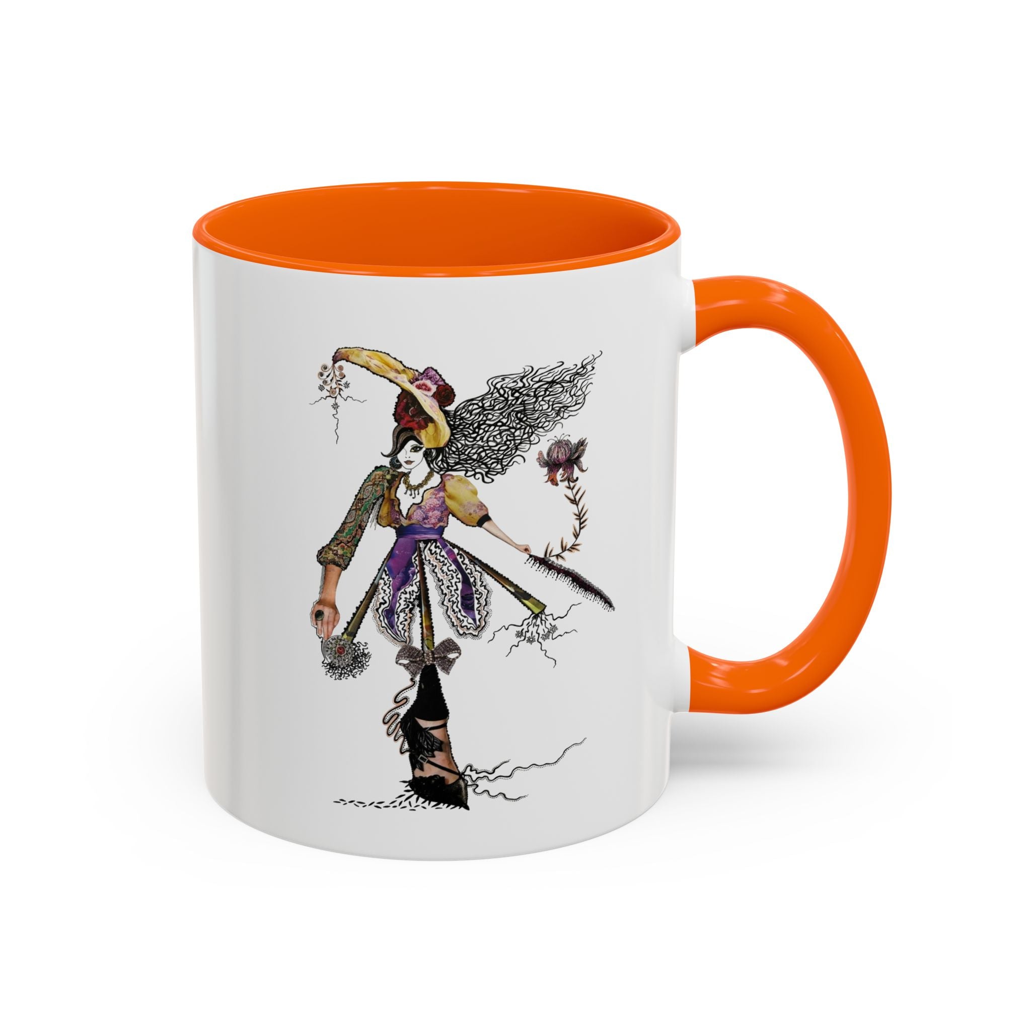 Whimsical Witch Illustration Mug | Accent Coffee Mug 11oz 15oz