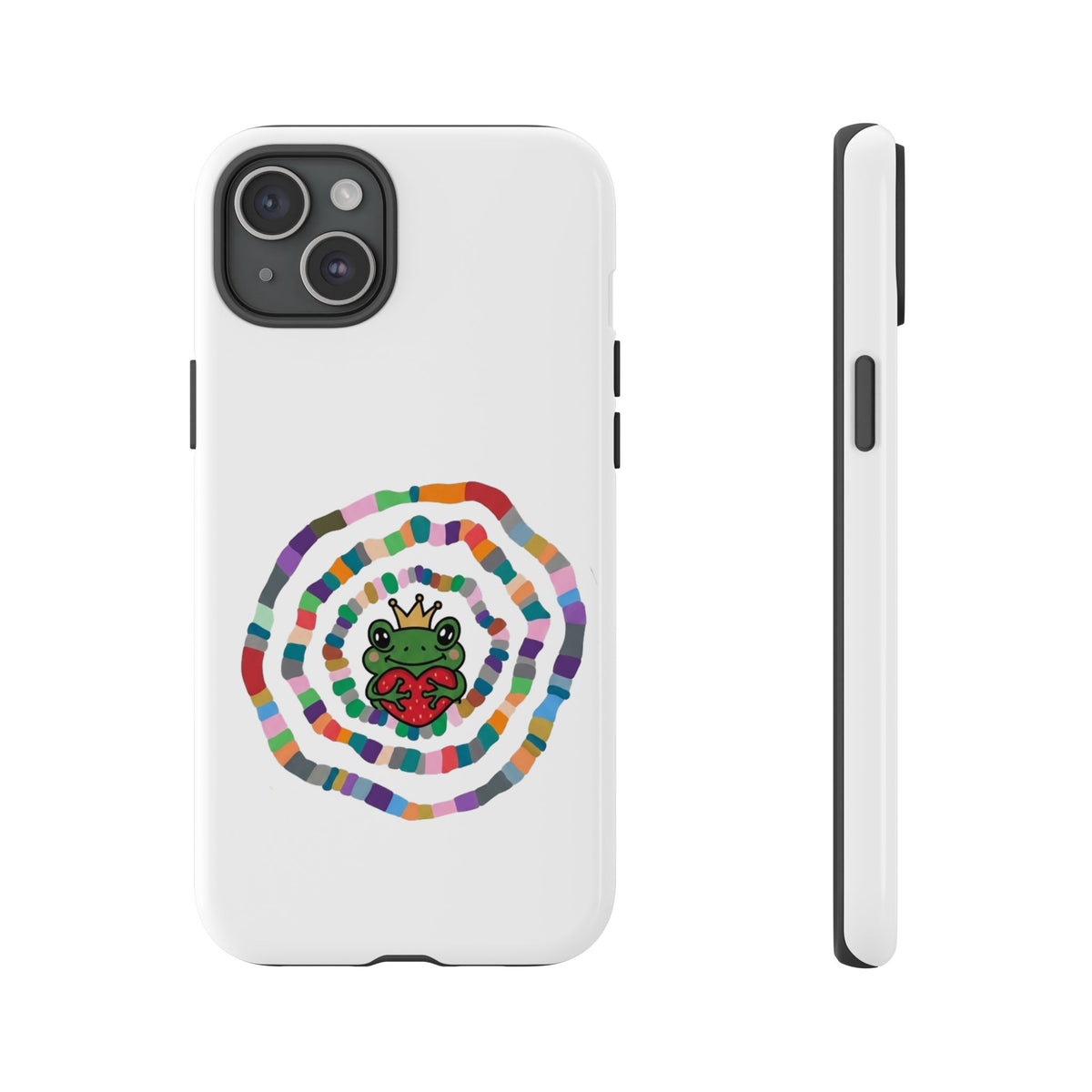 Frog Heart Spiral Tough Case | Colorful Concentric Ring Phone Case