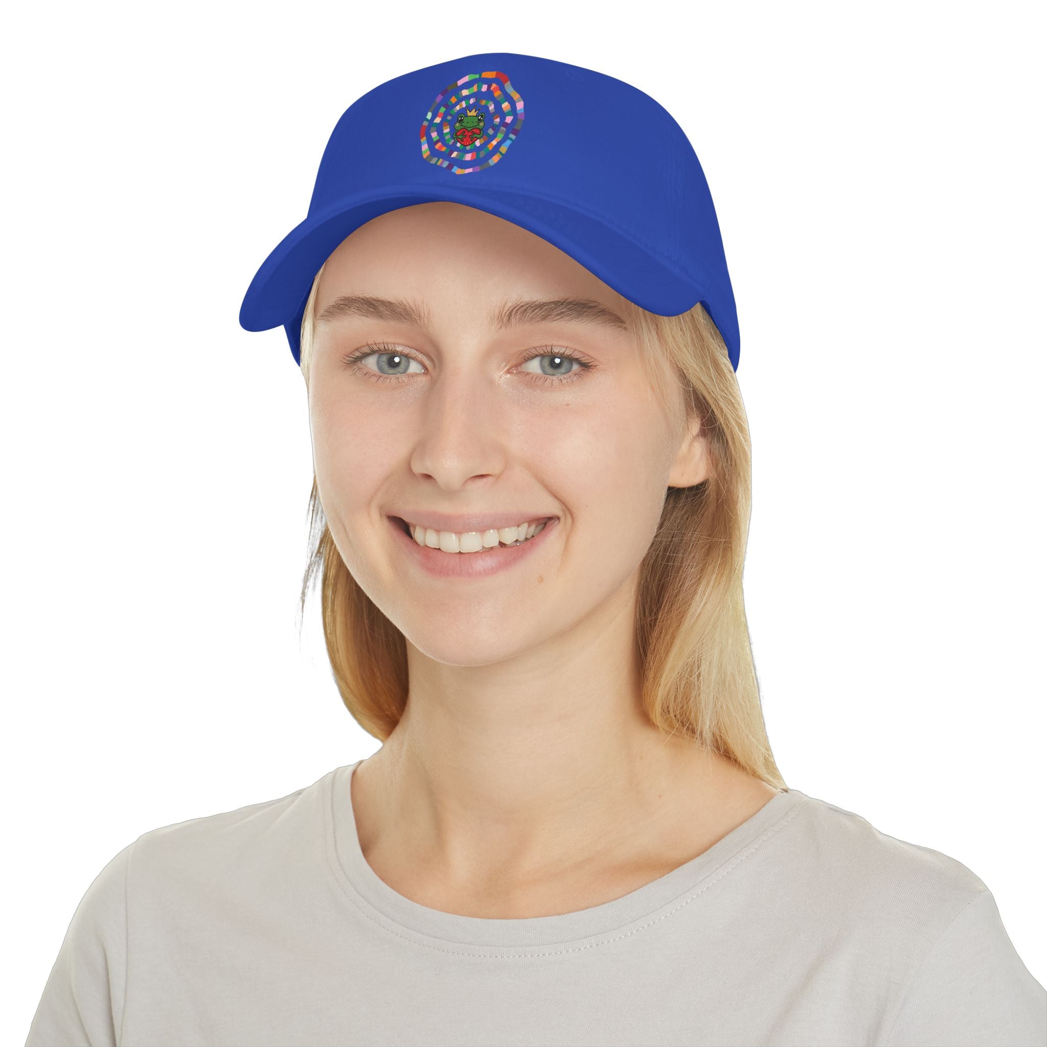 Colorful Spiral Sunflower Cap | Red Low Profile Baseball Cap