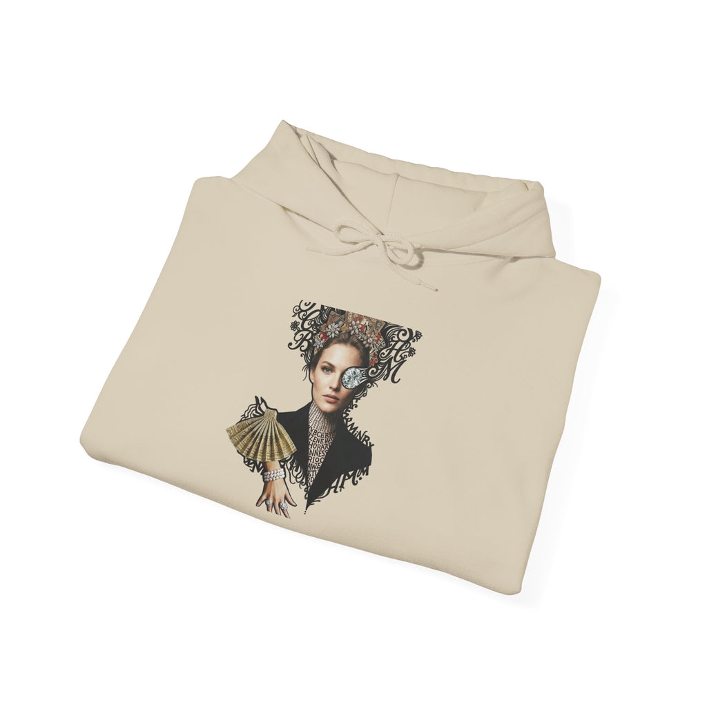 Artistic Portrait Hoodie – Elegant Woman Floral Crown Pullover