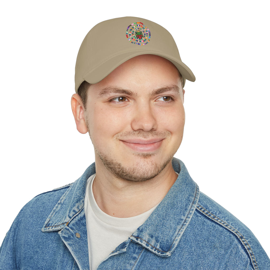 Colorful Spiral Sunflower Cap | Red Low Profile Baseball Cap