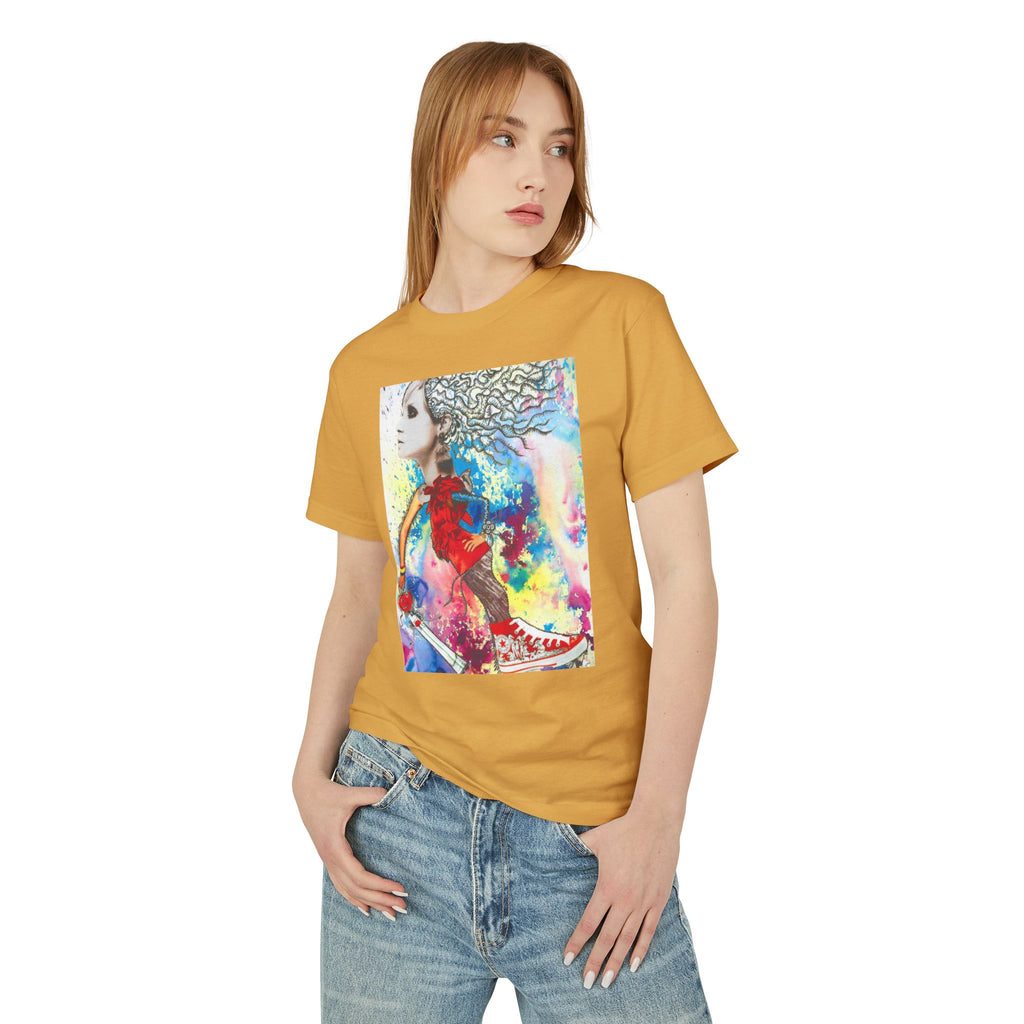 Colorful Abstract Woman Portrait T-Shirt | Artistic Watercolor Tee